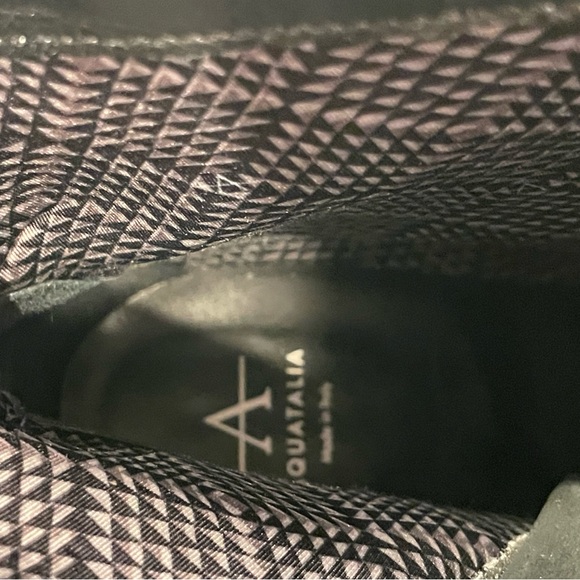 Aquatalia “Ilenia” Dark Grey Heeled Boots with Side Zipper. Metallic Accents. - Picture 7 of 13